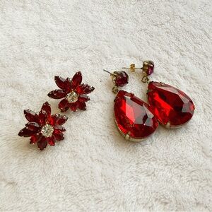 2 Pairs of Vintage Crystal Earrings